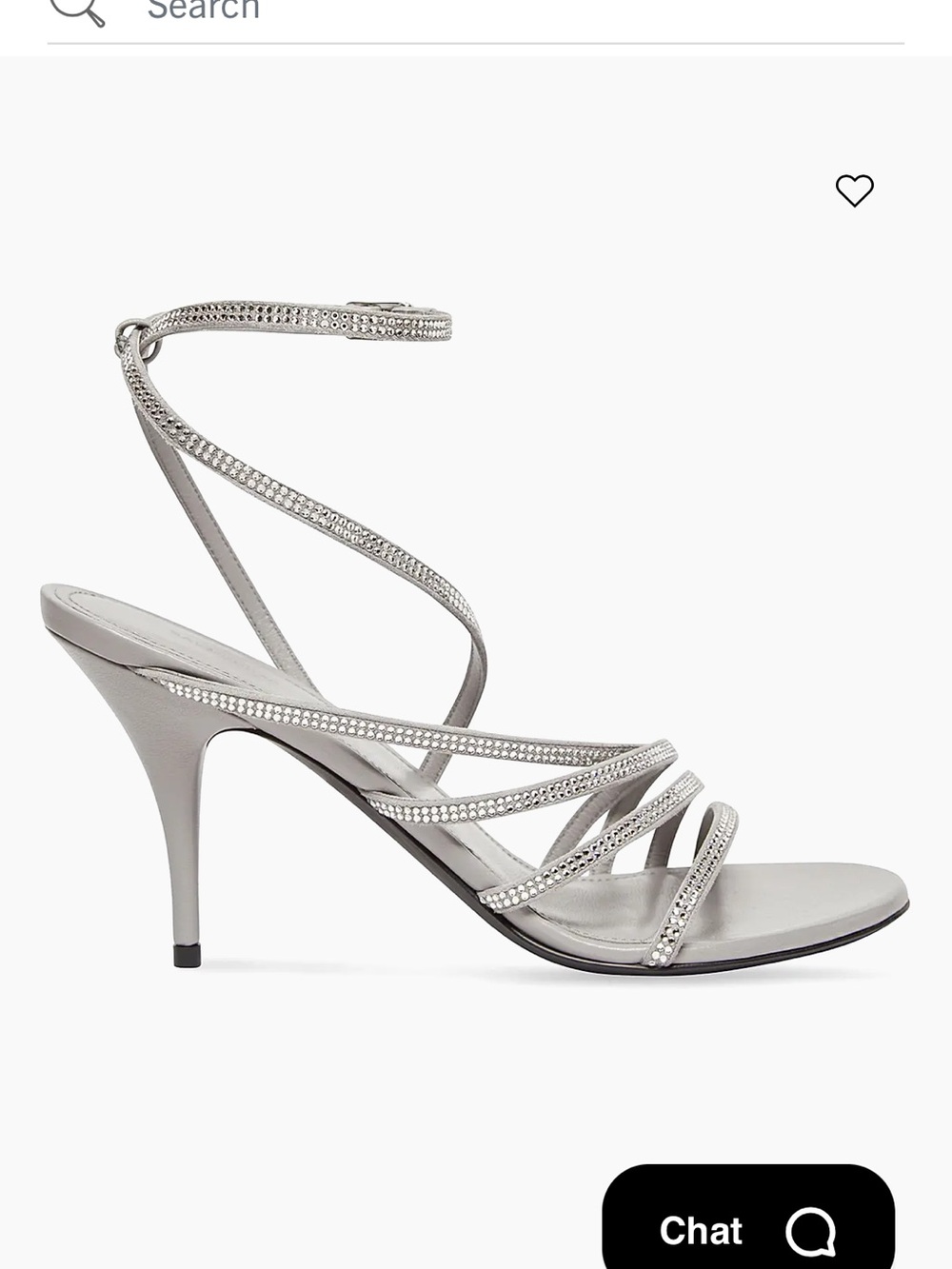 Balenciaga Silver Crystal-Strap Stiletto Sandals